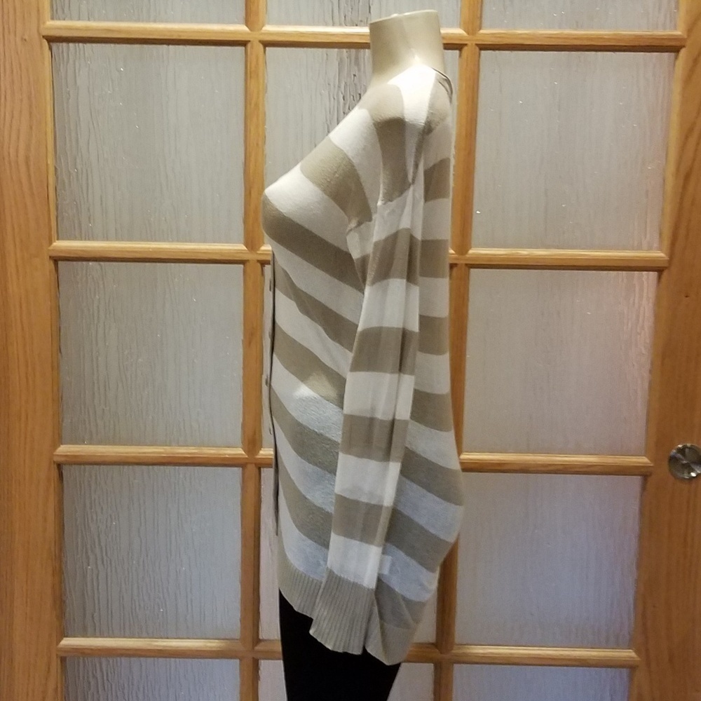 CASLON Striped Sheer Cotton Cardigan - Picture 4 of 6
